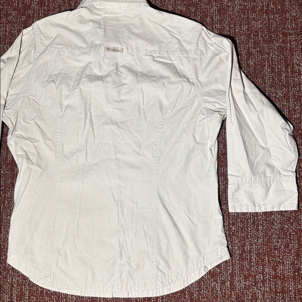 Columbia 100% cotton women’s Large 3/4 sleeve button down hiking outdoor shirt - Picture 14 of 14